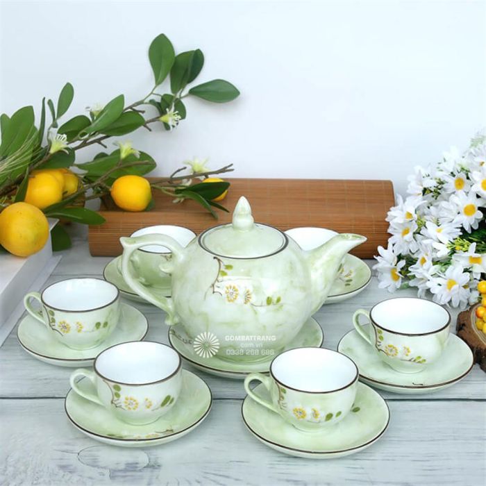 Bộ tách trà gốm Bát Tràng rẻ đẹp sang