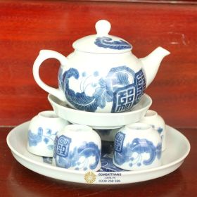 Bộ uống trà Bát Tràng Mai Thọ giá rẻ