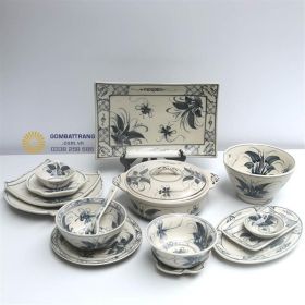 Chén Dĩa Cổ Bát Tràng Vẽ Hoa Đẹp