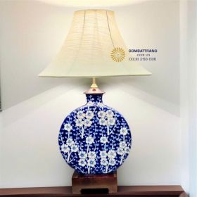 Đèn ngủ bát tràng vẽ hoa mai trắng hút tài lộc