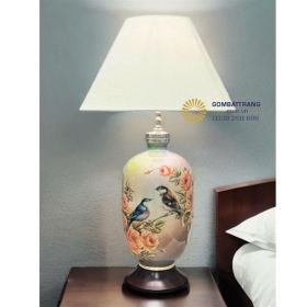 Đèn ngủ gốm sứ bát tràng vẽ màu 3D tinh xảo
