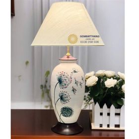 Đèn phòng ngủ gốm sứ vẽ hoa bồ công anh chính hãng
