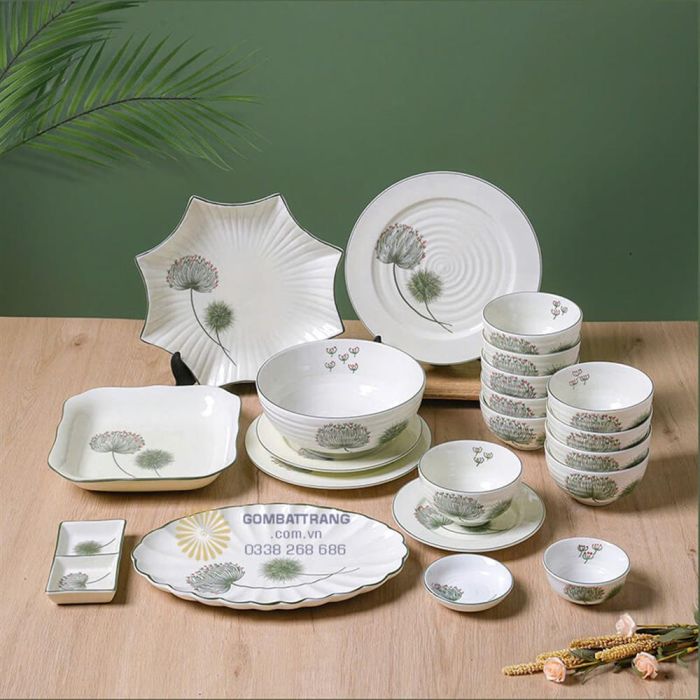 Đĩa Gốm Sứ Bát Tràng Bồ Công Anh Đẹp Cao Cấp