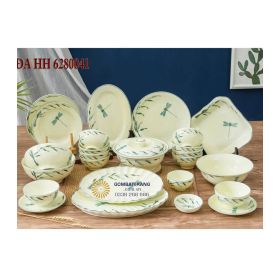 Đĩa gốm sứ bát tràng- Set 22 món đủ phụ kiện cho bàn ăn