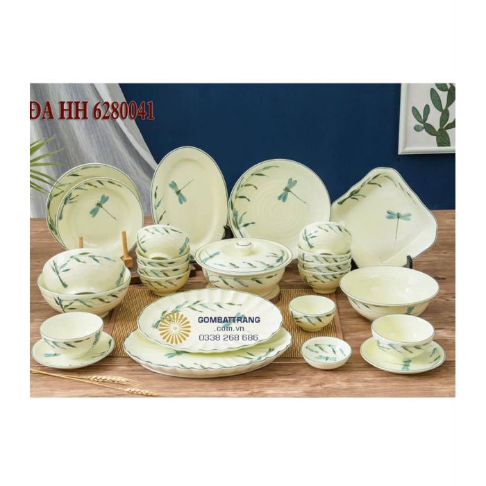 Đĩa gốm sứ bát tràng- Set 22 món đủ phụ kiện cho bàn ăn