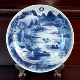 Đĩa sứ trang trí Sơn Thủy Hữu Tình đẹp