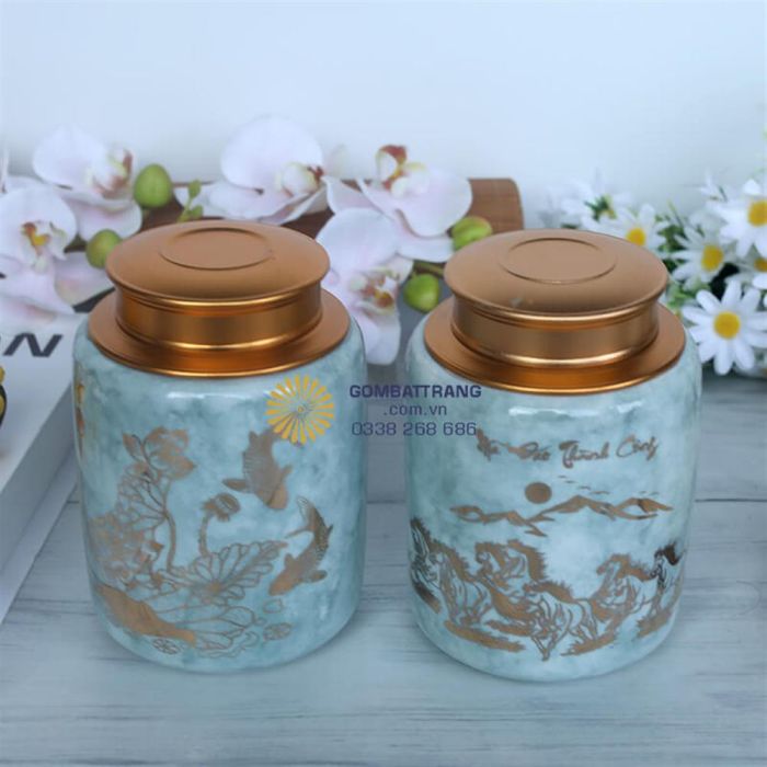 Hộp Đựng Chè Bằng Sứ Phong Thủy Rẻ Đẹp