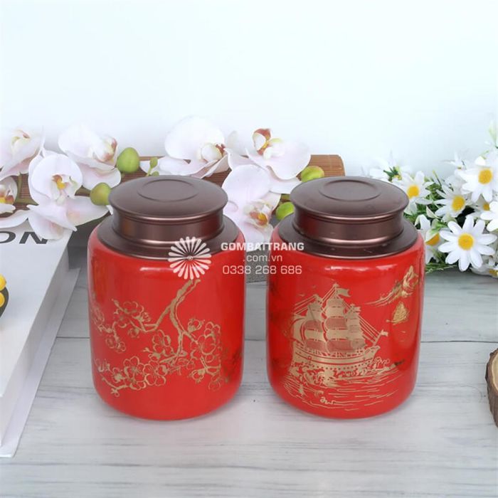 Hộp Đựng Chè Khô Quà Tặng Gốm Sứ Đẹp