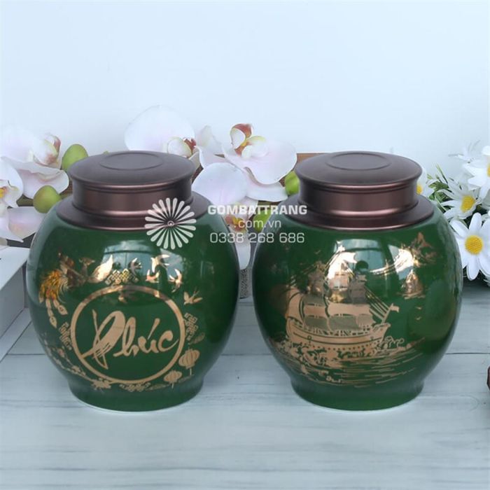 Hộp Đựng Trà Bằng Gốm Hút Lộc Giá Tốt