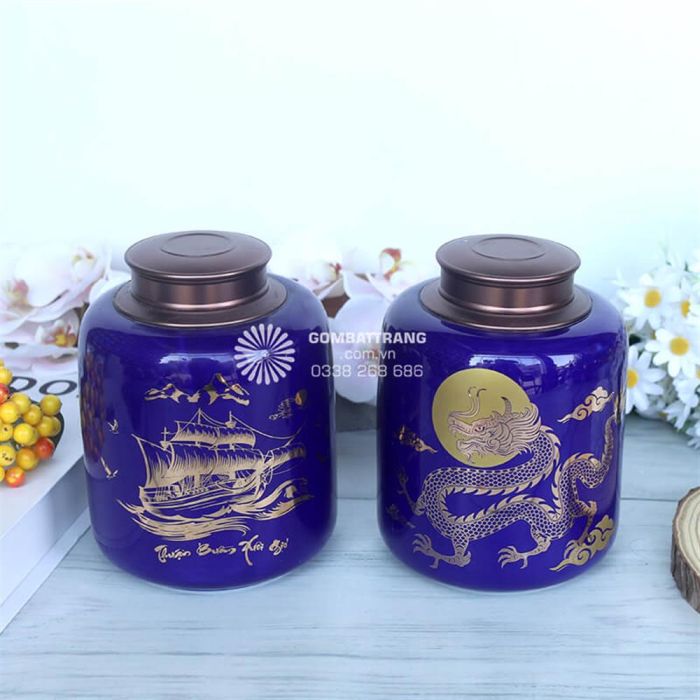 Hộp Đựng Trà Bằng Gốm Quà Tặng Gốm Sứ Rẻ