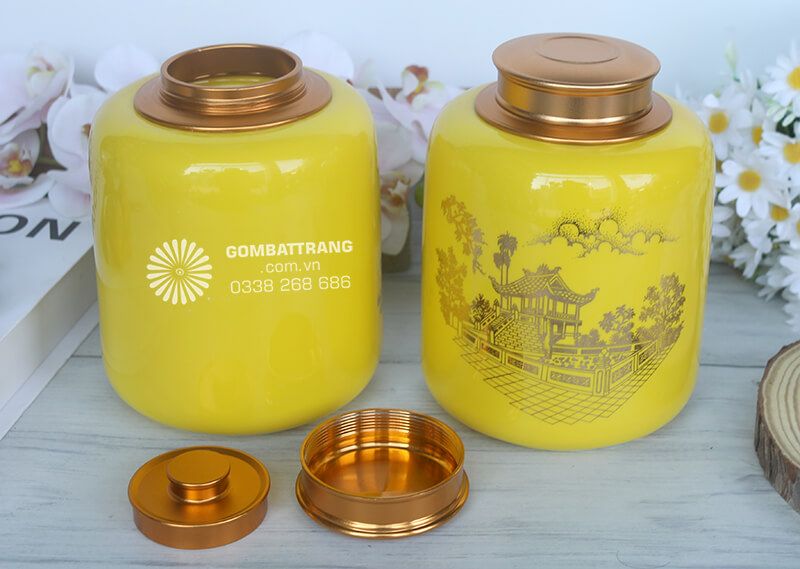 Hộp đựng trà bằng sứ giúp giữ trọn hương vị, bền đẹp lâu dài
