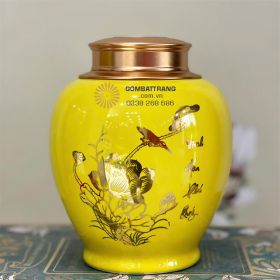Hộp Đựng Trà Gốm Sứ Bát Tràng Tài Lộc Giá Rẻ