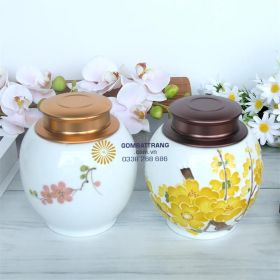 Hũ Đựng Chè Họa Tiết Hoa Tết Quà Tặng Cực Đẹp
