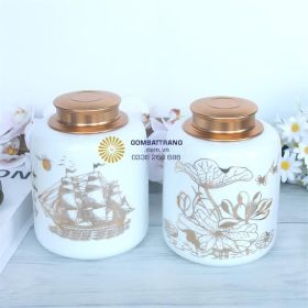Hũ đựng trà bằng sứ hút tài lộc tốt