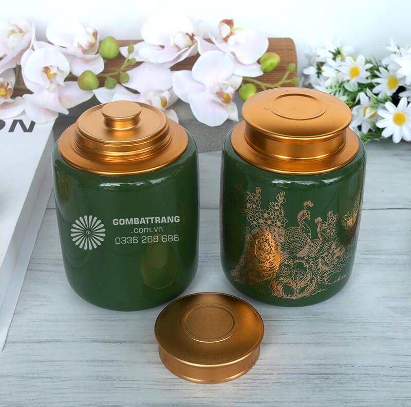 Hũ gốm đựng trà quà tặng cao cấp, kết hợp hoàn hảo giữa nghệ thuật truyền thống và công năng bảo quản hiện đại