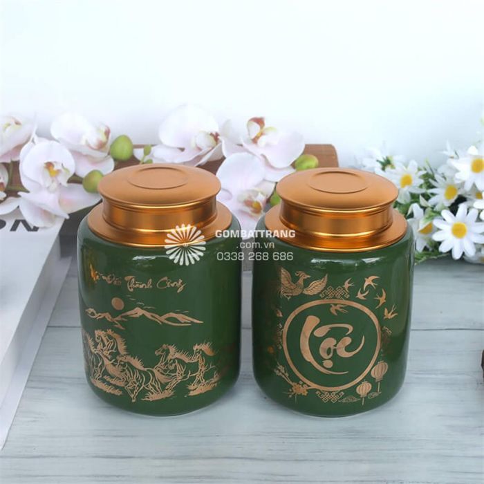 Hũ Sứ Đựng Trà Phong Thủy Trang Trí Bàn Trà