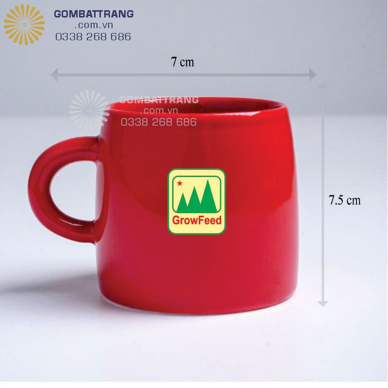 Ly sứ gốm sứ Bát Tràng kiểu dáng đẹp, mầu men tự nhiên sáng bóng, in logo theo yêu cầu