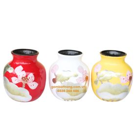 Lọ cắm hoa Bát Tràng dáng ngắn nhiều màu