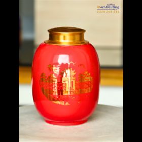 Lọ đựng chè Bát Tràng tài lộc