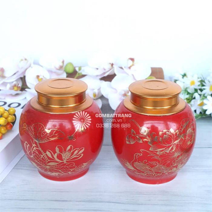 Lọ Đựng Trà Gốm Sứ Trang Trí Bàn Khách Giá Rẻ
