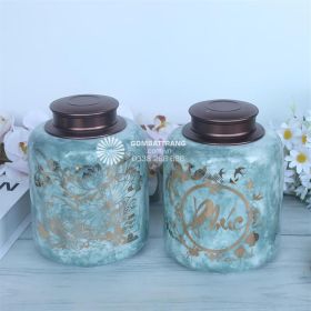 Lọ đựng trà gốm sứ trang trí phong thủy