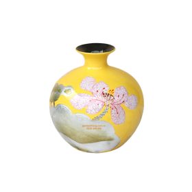 Lọ hoa gốm Bát Tràng kiểu dáng tròn