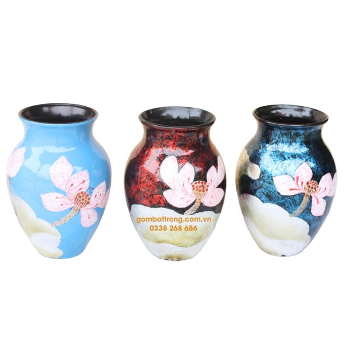 Lọ hoa gốm Bát Tràng trang trí cực sang trọng