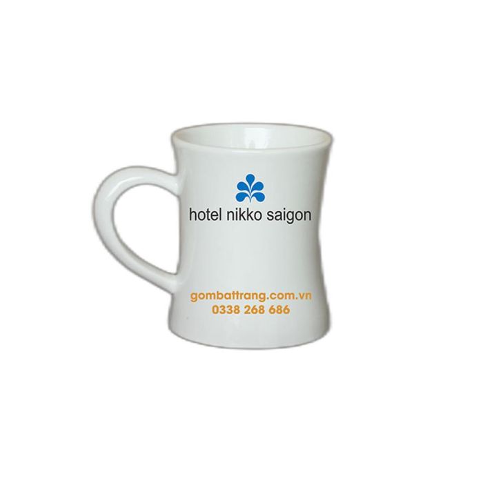 Ly sứ in logo màu trắng cao cấp