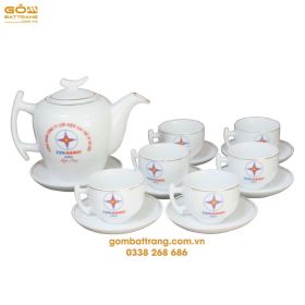 Mẫu ấm chén in logo đẹp gốm sứ Bát Tràng
