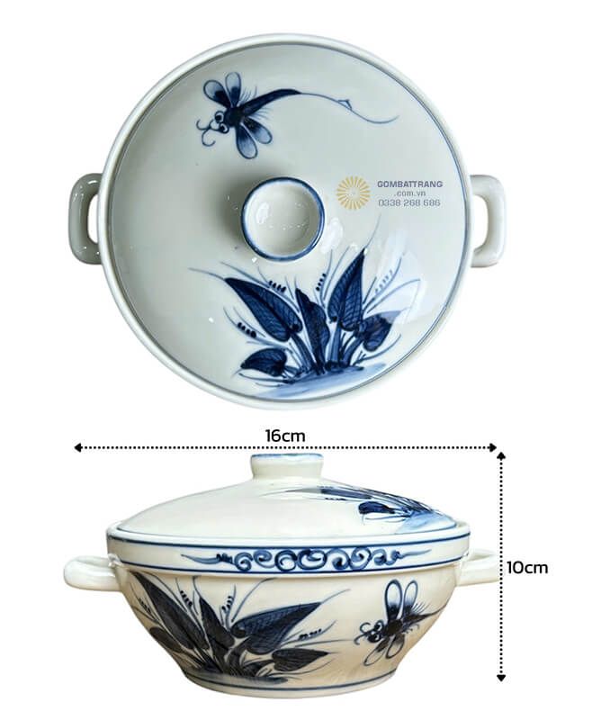 Âu cơm trong bộ bát đĩa Bát Tràng đẹp dùng để đựng cơm cho cả gia đình
