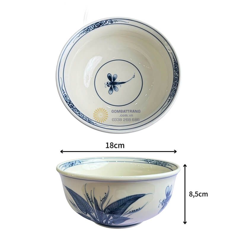 Tô bầu loe được thiết kế miệng loe rộng, thuận tiện khi múc canh