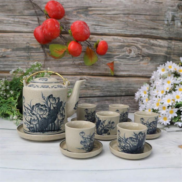 Ấm chén men rạnHULA25 1649