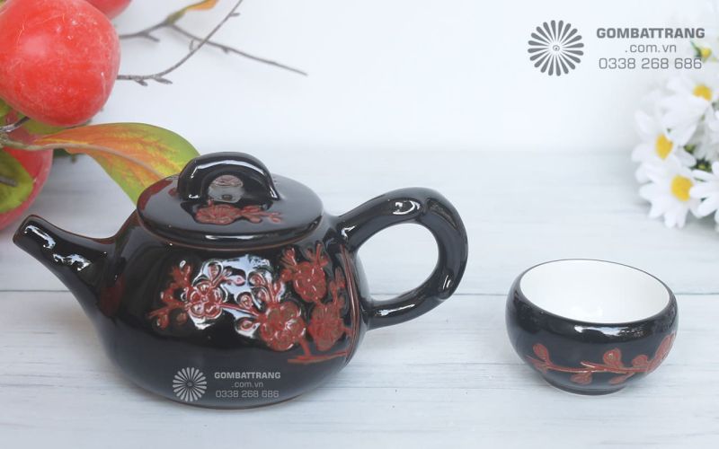 Ắm trà gốm tử sa Bát Tràng men nâu với dung tích lớn, đẹp, bề mặt láng bóng, men chuẩn