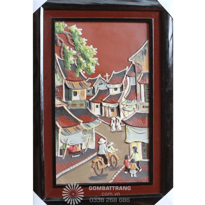 Tranh Gốm Sứ Nghệ Thuật Cảnh Phố Xưa