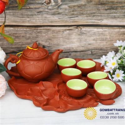 Ấm chen Bát Tràng gốm sứ hoa sen