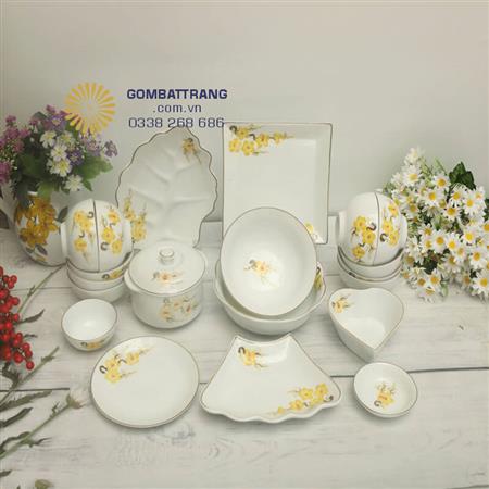 bộ bát đĩa gốm sứ bát tràng