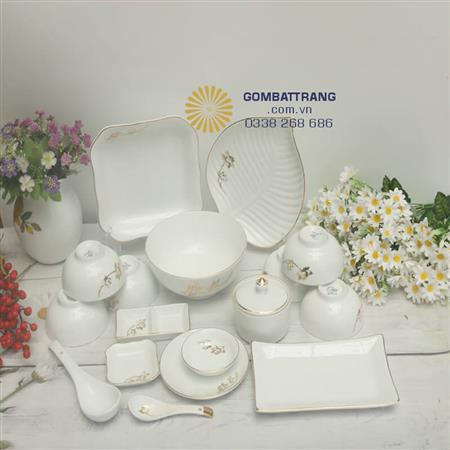 bộ bát đĩa gốm bát tràng