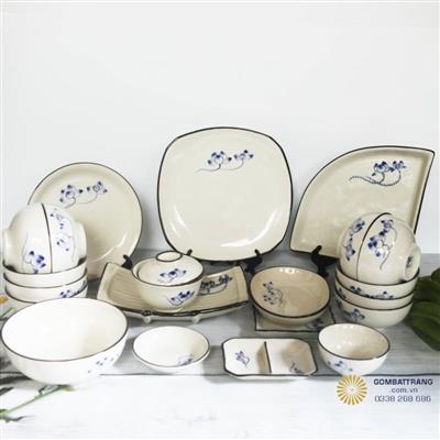 Bộ bát đĩa đẹp bổ trí bếp sang trọng