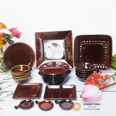 Chen dia Bát Tràng giả cổ trang trí nội thất