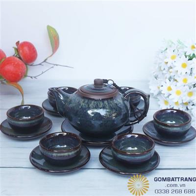 Bộ ấm trà tử sa đồ gốm trang trí sang trọng