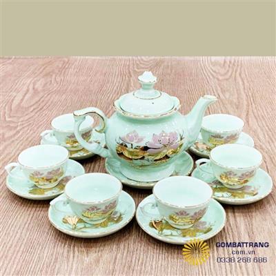 Bộ ấm pha trà Bát Tràng decor không gian sống