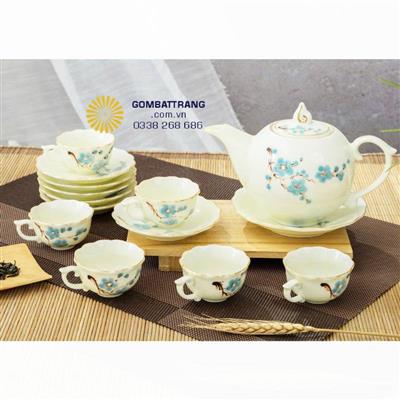 Bộ ấm chén cao cấp - Quà tặng Bát Tràng gốm sứ mẫu mới nhất