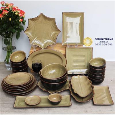 Bộ chén đĩa đẹp Bát Tràng nâng tầm không gian nhà hàng