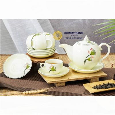 Bộ cốc chén đẹp Bát Tràng - Quà tặng thủ công chính hãng