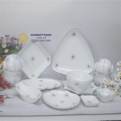 bộ bát đĩa gia đình trang trí bếp hiện đại