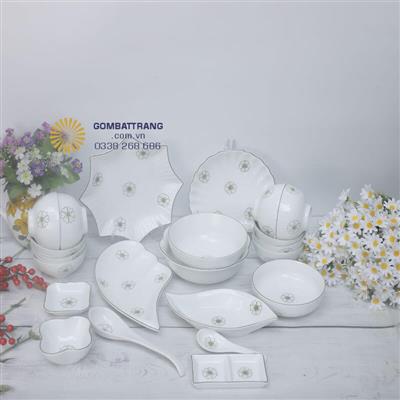 Bộ bát đĩa sứ cao cấp trang trí góc bếp đẹp