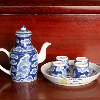 Ấm chén giả cổ vẽ Long Ẩn rẻ đẹp cao cấp