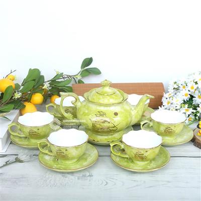Ấm chén men hoả biến thuận buồm xuôi gió cực đẹp
