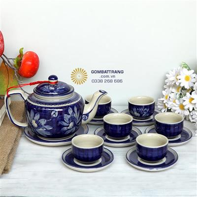 Ấm Chén Uống Trà Cao Cấp Hoa Sen Đẹp Sang