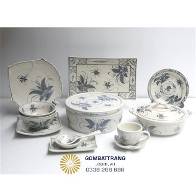 Bát Đĩa Cổ Men Rạn Hoa Văn Sang Trọng